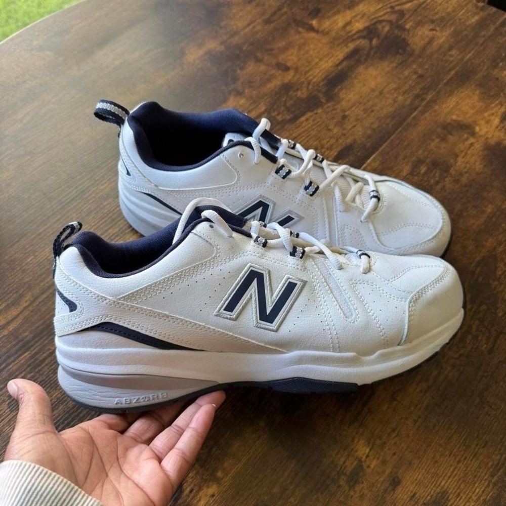 New Balance 608 White Navy Dad Sneakers Walking Shoes Men's Size 12 4E
